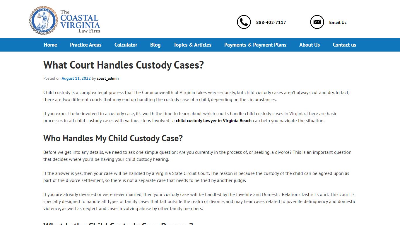 What Court Handles Custody Cases? - Coastal Virginia Law